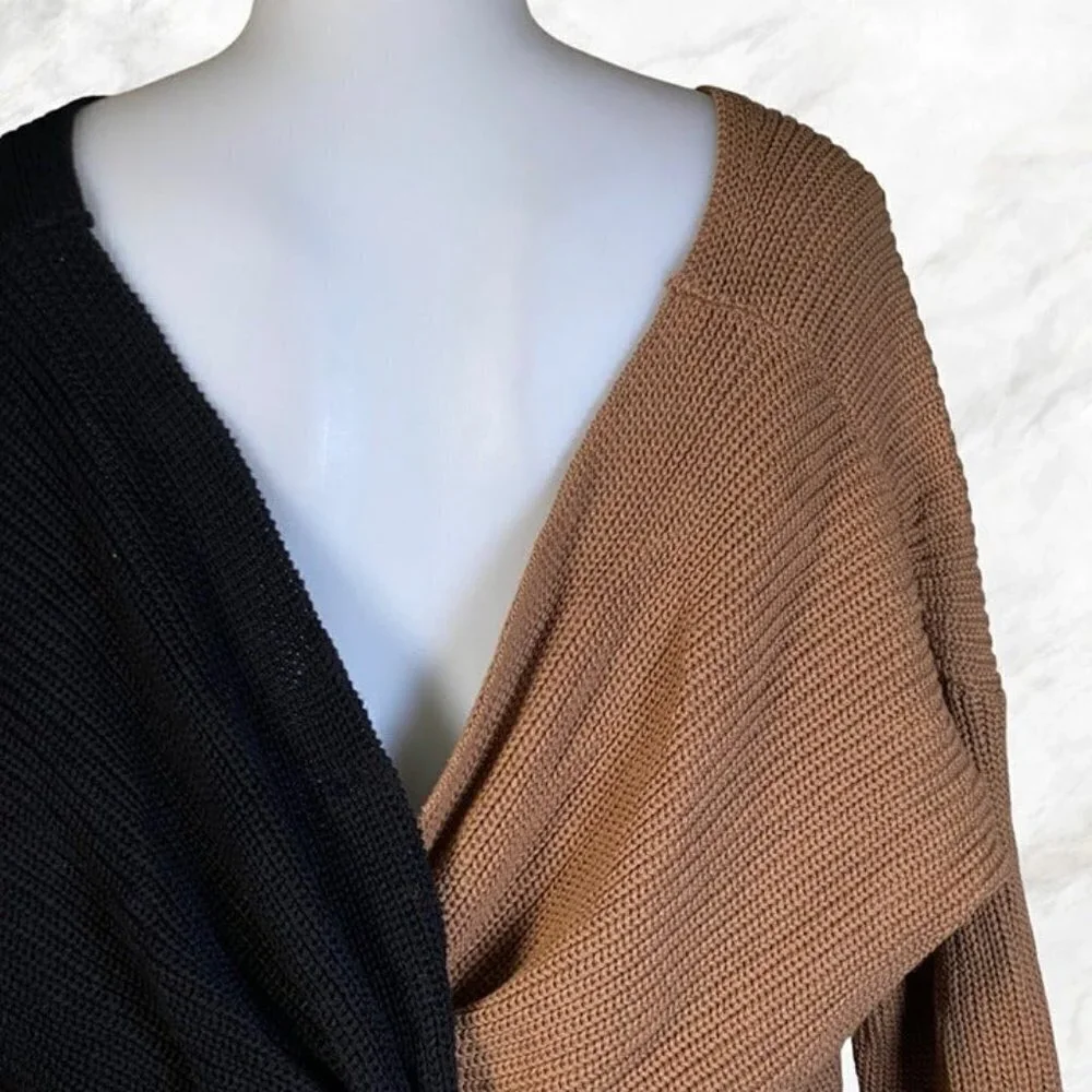 Superdown Trish Knot Sweater - Brown & Black